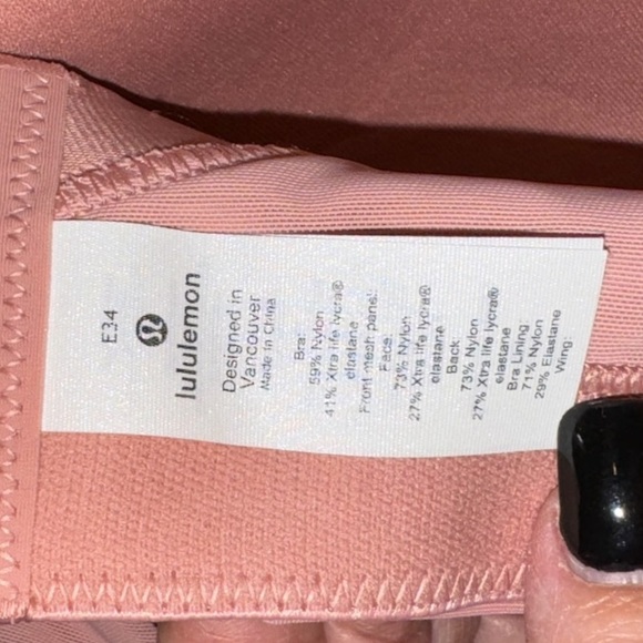 NWOT LULULEMON Run Times High Support Pink Pastel Sports Bra Size 34E / 32DD - Picture 7 of 15